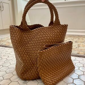 Rachel Zoe Tan Woven Shoulder Bag Set